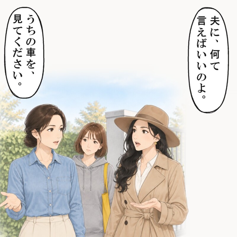 もう一人のママ友にまで払うよう言われ、私は駐車場の奥を示しました
