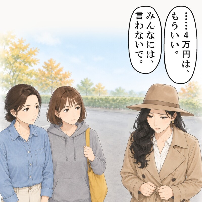 もう一人のママ友は私の隣に並び、まとめ役のママ友の横には誰もいなくなりました