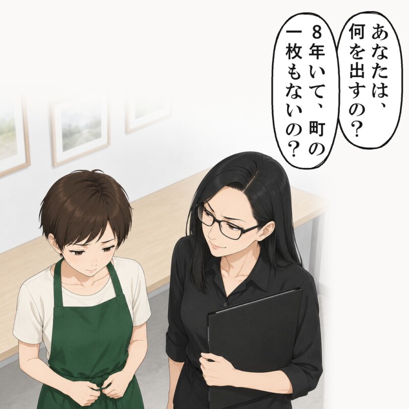 8年いて町の一枚もないのかと言われ、何も返せません