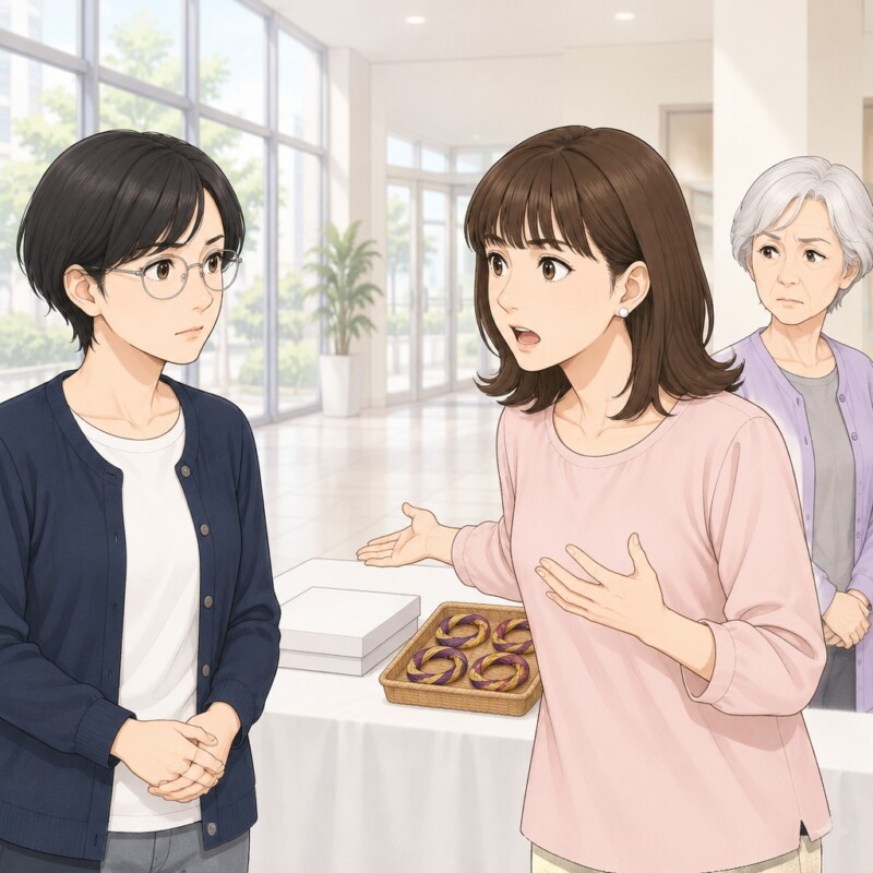 「既製品は邪魔。机からどかして」手作りのかんざしを通販品と言い、机から外す幹事。だが、2分後に頭を下げた