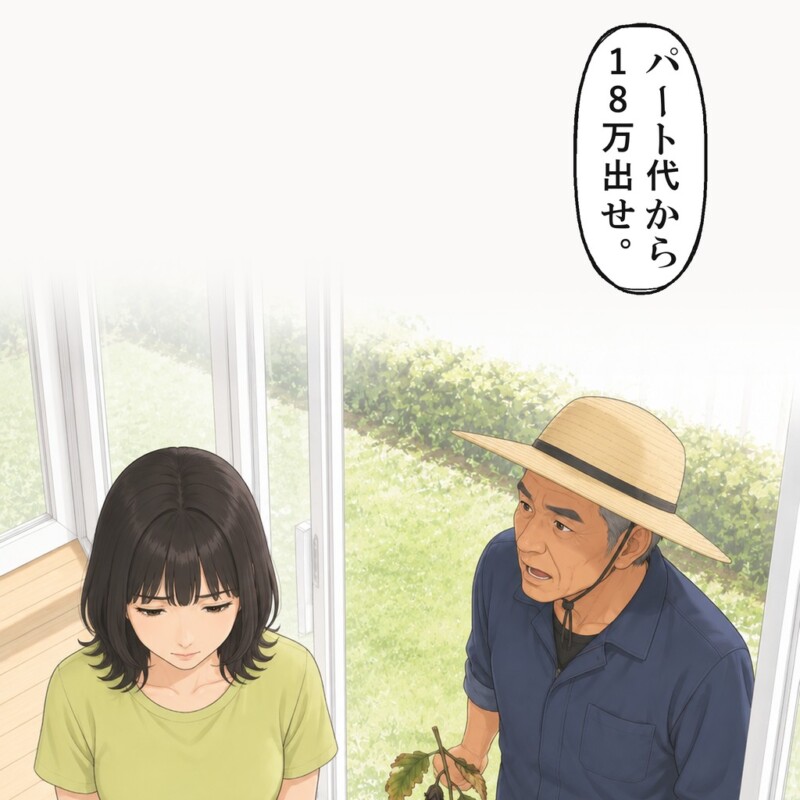義父は、外す代金の18万円を私のパート代から出せと言いました