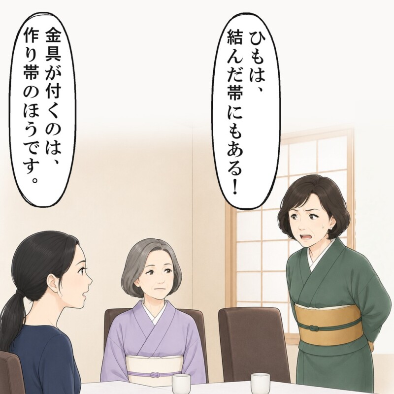 金具が付くのは作り帯のほうだと、私は伝えました