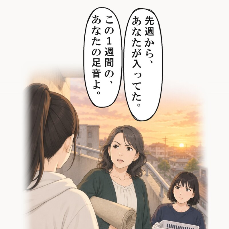 この1週間の私の足音だと、女性は言い切りました