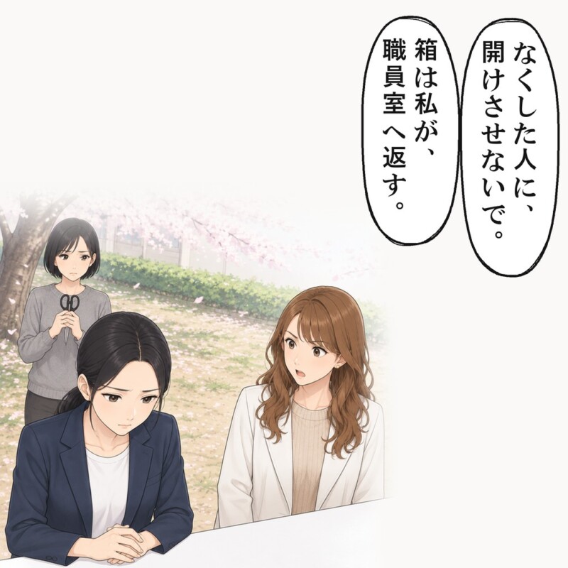 同期の女性は、なくした人に開けさせないでと言いました