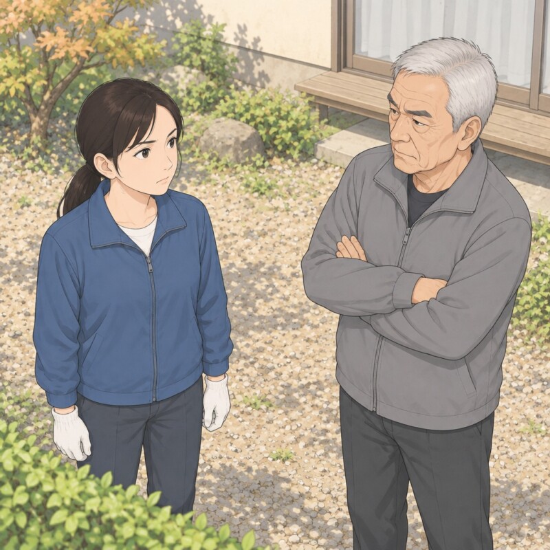 「瓦を割ったな。2万6千円払え」と屋根に上ったと決めつける義父。数分後、庭先で深く頭を下げた
